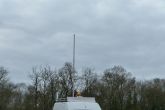 Other overall view - telescopic mast. Detection of high voltage overhead electric lines.