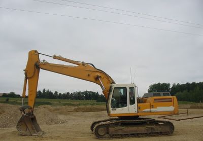 Hydraulic excavator dual-lines for detection of high voltage electric lines